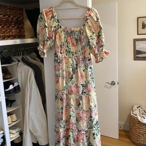 Faithfull the brand linen floral dress